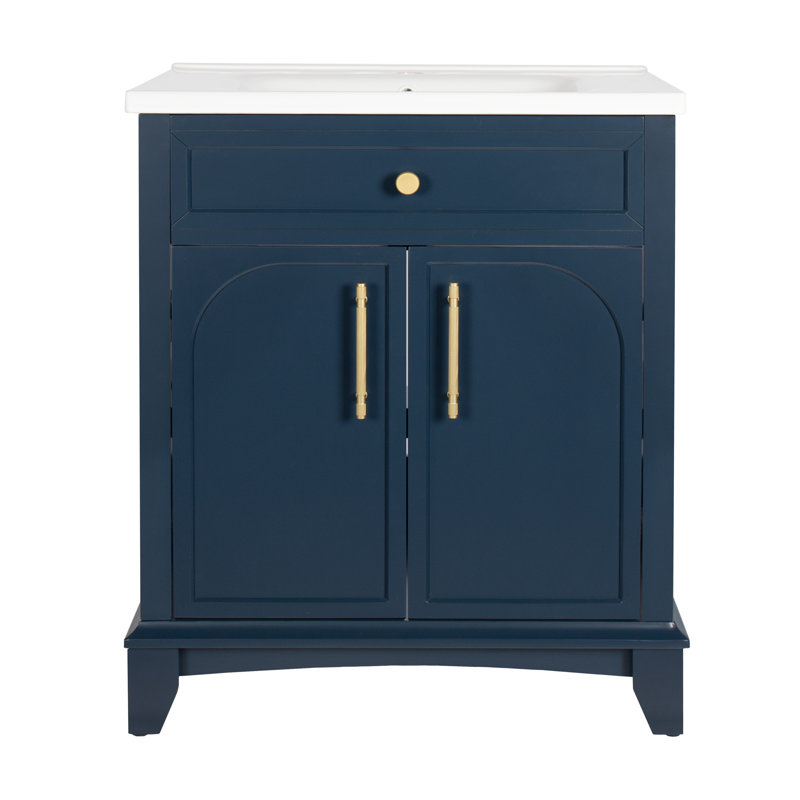 Meuble-lavabo moderne 28 "avec lavabo, Bleu