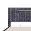 Velvet Ottoman Bed, Smart RGB LED Headboard With Vertical Tufting, European Double (140X200cm) & King (160X200cm) , Grey-1035851669