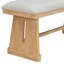 6 pièces de style rustique avec table rectangulaire, 4 chaises rembourrées en lin et 1 banc rembourré pour les dîners intimes