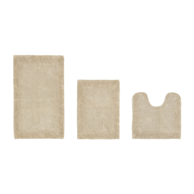 Ensemble de tapis pour salle de bain 100% coton touffeté de qualité supérieure Edge, Sable