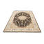Tapis noir Indo-nain à motif floral noir 6 x 9