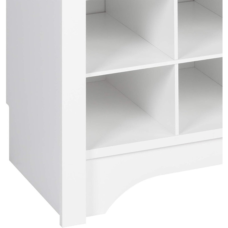 Console avec étagère à chaussures avec 32 casiers et 4 compartiments de rangement, blanc