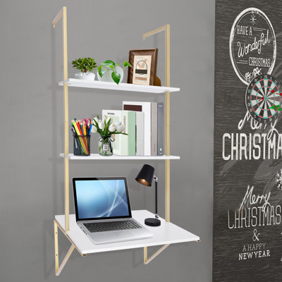 3 Piece Metal Bracket Shelf with Towel Bar