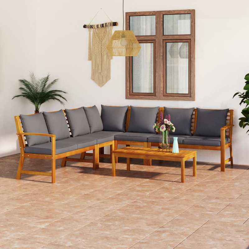 Canapé modulaire d'extérieur Garden, Gris foncé