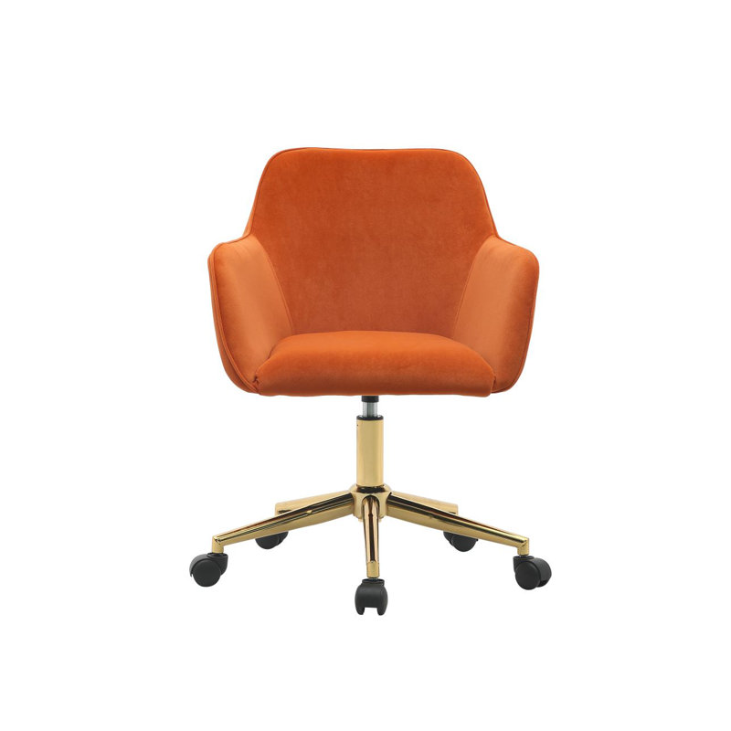 Velvet Task Chair, Orange, Velvet