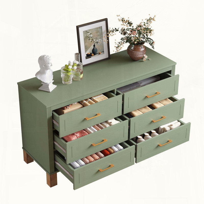Sage Green 6-Drawer Double Dresser, Sage Green