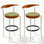 Chaise d'appoint verte à dossier bas (ensemble de 2)-1565863679