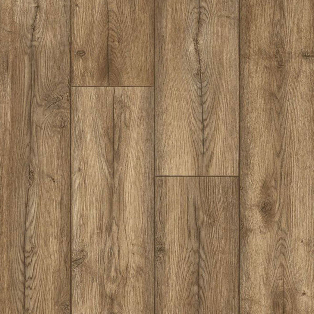 Brown Wood Effect Anti Slip Vinyl Flooring For Living Room, Dining Room, Hallways, 2.3mm Thick Cushion Backing