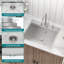 Évier utilitaire encastrable 25 po L 25 po x l 22 po avec robinet coulissant et distributeur de savon-123808862