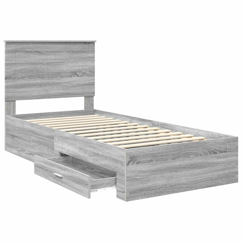 Bed, Single (3'), Grey Sonoma
