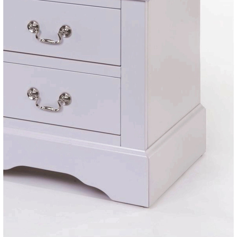 White Finish Nightstand, White 2
