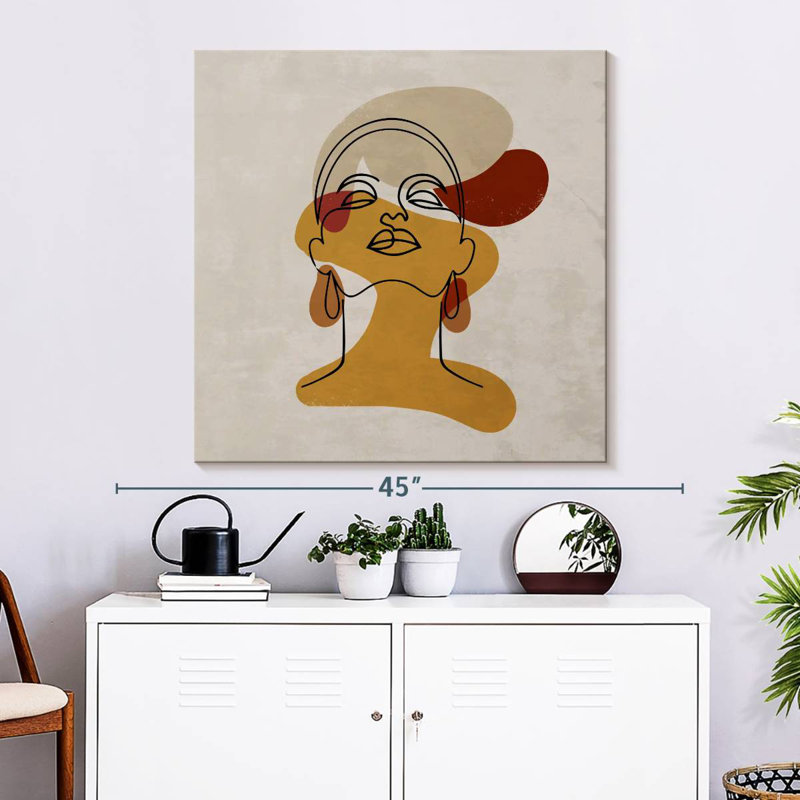 Visage de femme Leisha Boho I, H 33 po x l 33 po