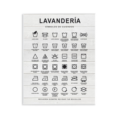 Lavandaria Symbol Guide Farmhouse Wall Plaque Spanish Art, by Lettered and Lined