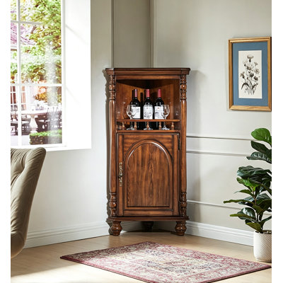 17.52 " L Solid Wood Bar Cabinet