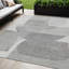 Tapis extérieur lavable abstrait 5 pi x 8 pi en lin et gris