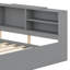Canapé-lit multifonctionnel avec tête de lit rembourrée, deux tiroirs, tablettes et plateau de rangement rotatif-1216524623