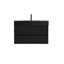 Meuble-lavabo en noyer de 36 po Grace avec lavabo en quartz noir mat et tiroirs noirs doux, meuble-lavabo mural flottant pour salle de bain moderne, lavabo une pièce noir mat, KD-442368582-442368577