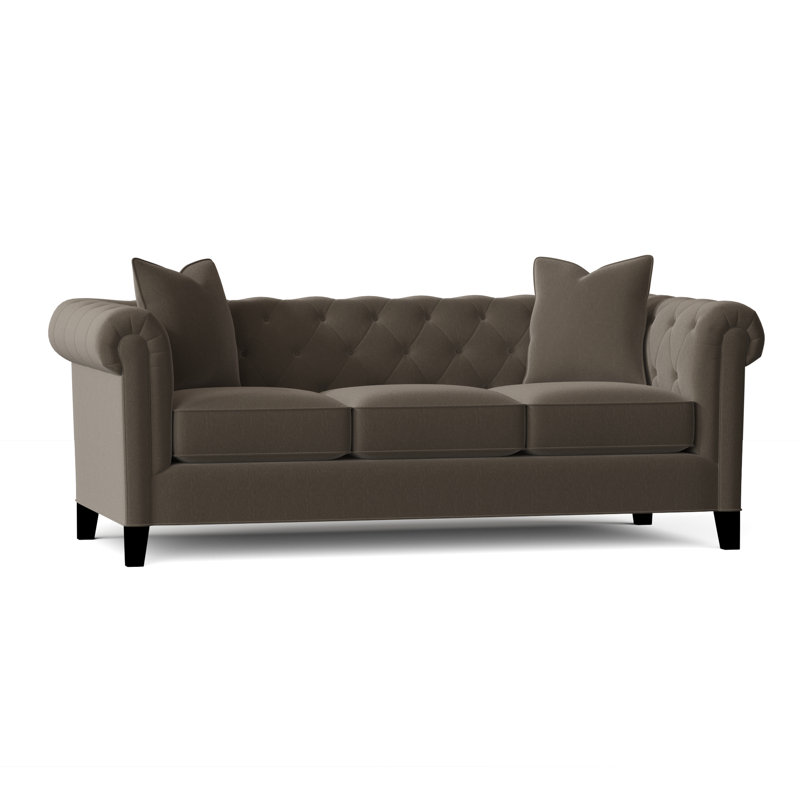 Caspar Upholstered 82'' Sofa, Bella Granite Performance Velvet