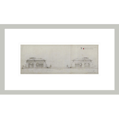 Imperial Hotel Front Elevation by Frank Lloyd Wright - Framed Giclee Print