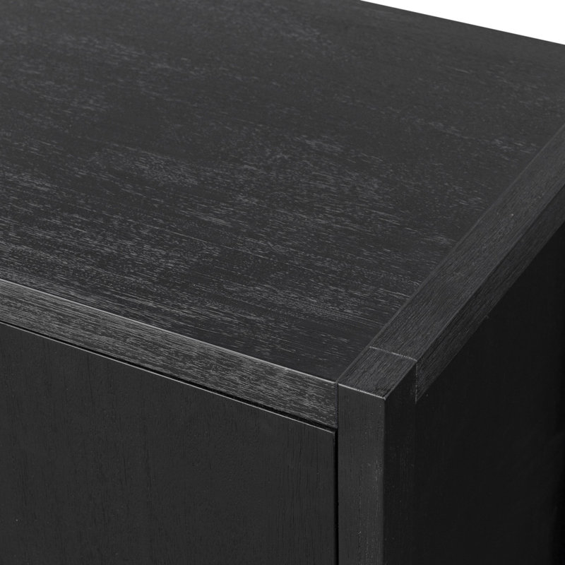 Sullivan Media Console-Saddle Tan, Black Acacia Veneer