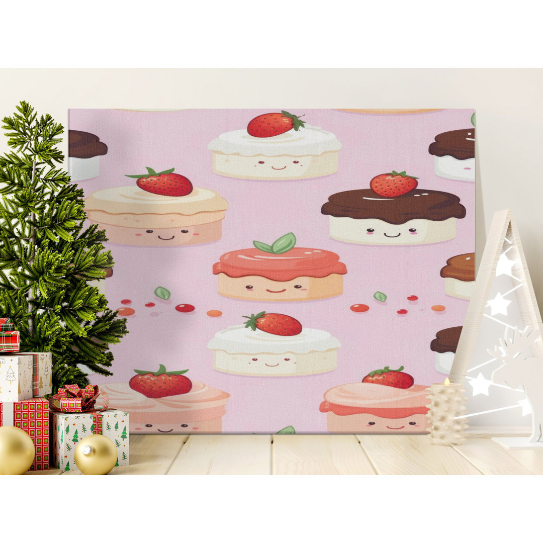 Kawaii Sweet Dessert Treats Canvas Wall Art