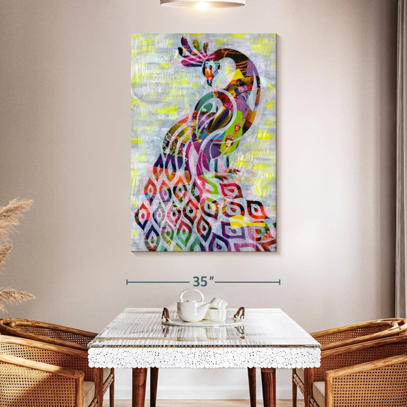 Brampt Peacock Abstract, 51" H x 34" W