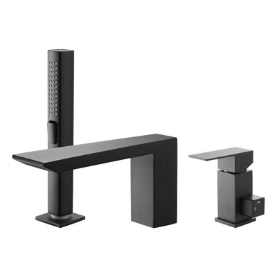 Roman Tub Faucet 3 Hole Waterfall Bathtub Faucet with 1 Handle Matte Black