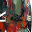 Horloge murale rouge et verte Textures of the Mind II-93383873