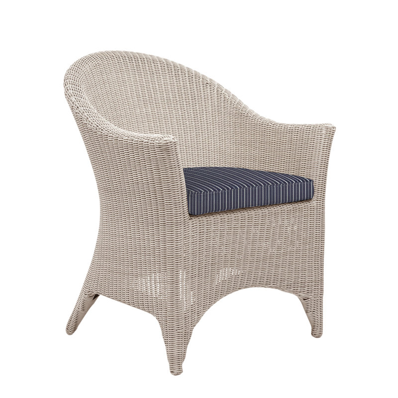 Cape Cod Patio Dining Chair with Cushion (Set of 2), Canvas Navy Sunbrella® Canvas, Cape Cod Sea Salt