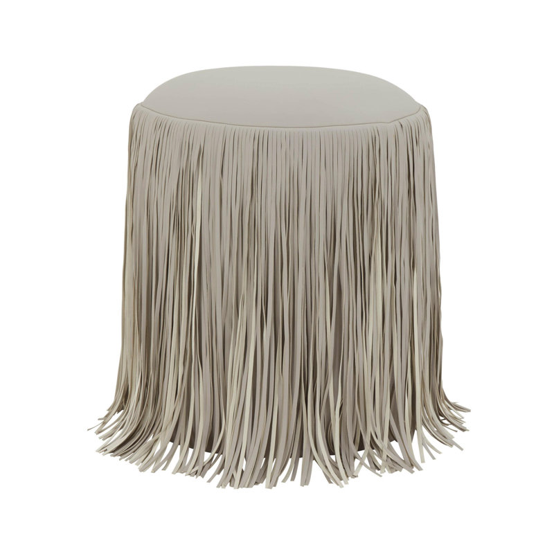 Renae Performance Vegan Leather Ottoman, Gray