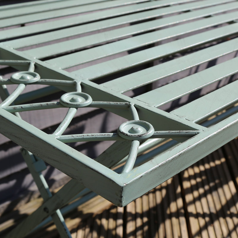 Rodriguez Folding Wrought Iron Coffee Table