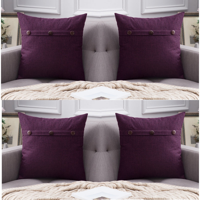 Housse de coussin en chenille à motif géométrique 18 po, Mauve