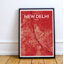 New Delhi City Map - Unframed Graphic Art Print on Paper-1745445142-1864118908