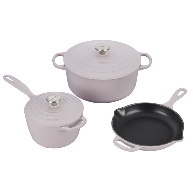 Le Creuset Enameled Cast Iron Oval Dutch Oven with Lid, Cerise/Black