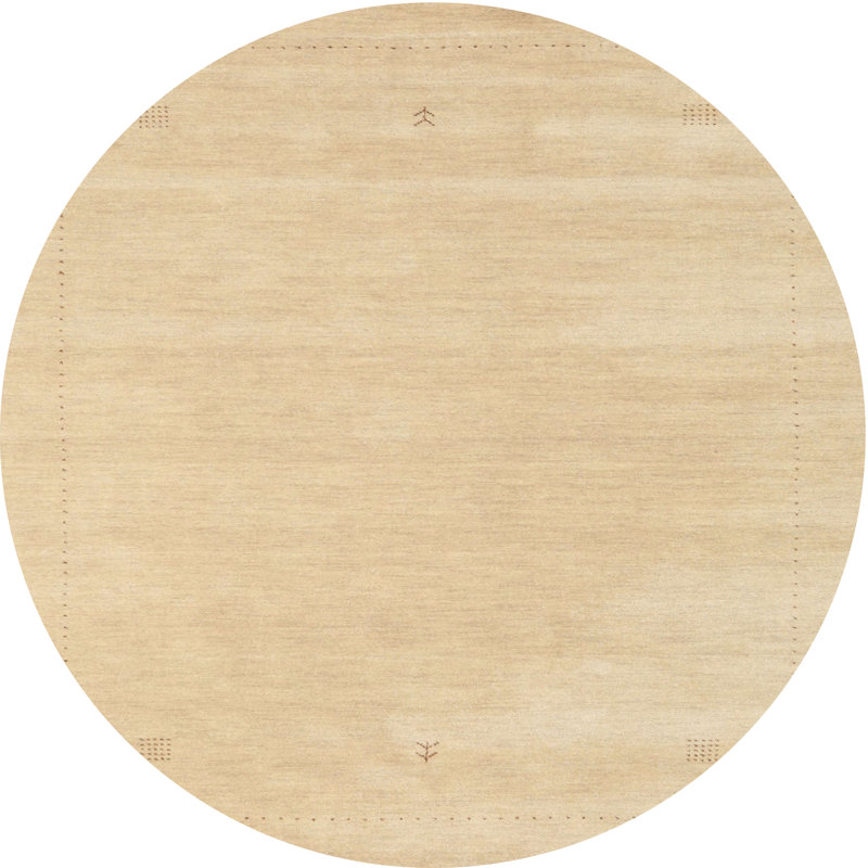 Tapis abstrait beige, Rond 7 pi
