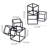 Decorative Geometric Black Metal Book Ends