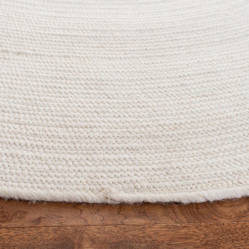 Conn Hand Woven 0.6 Wool, 0.4 Cotton Solid Color Rug, Round 6'