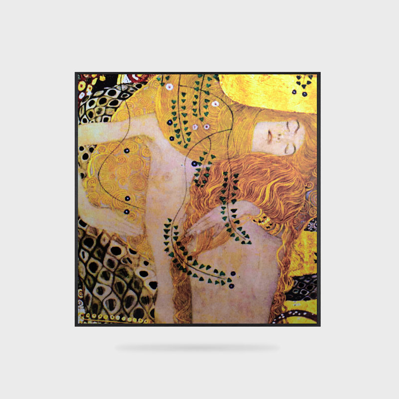 Water Serpents by Gustav Klimt - 1 Piece Painting, Black Framed
