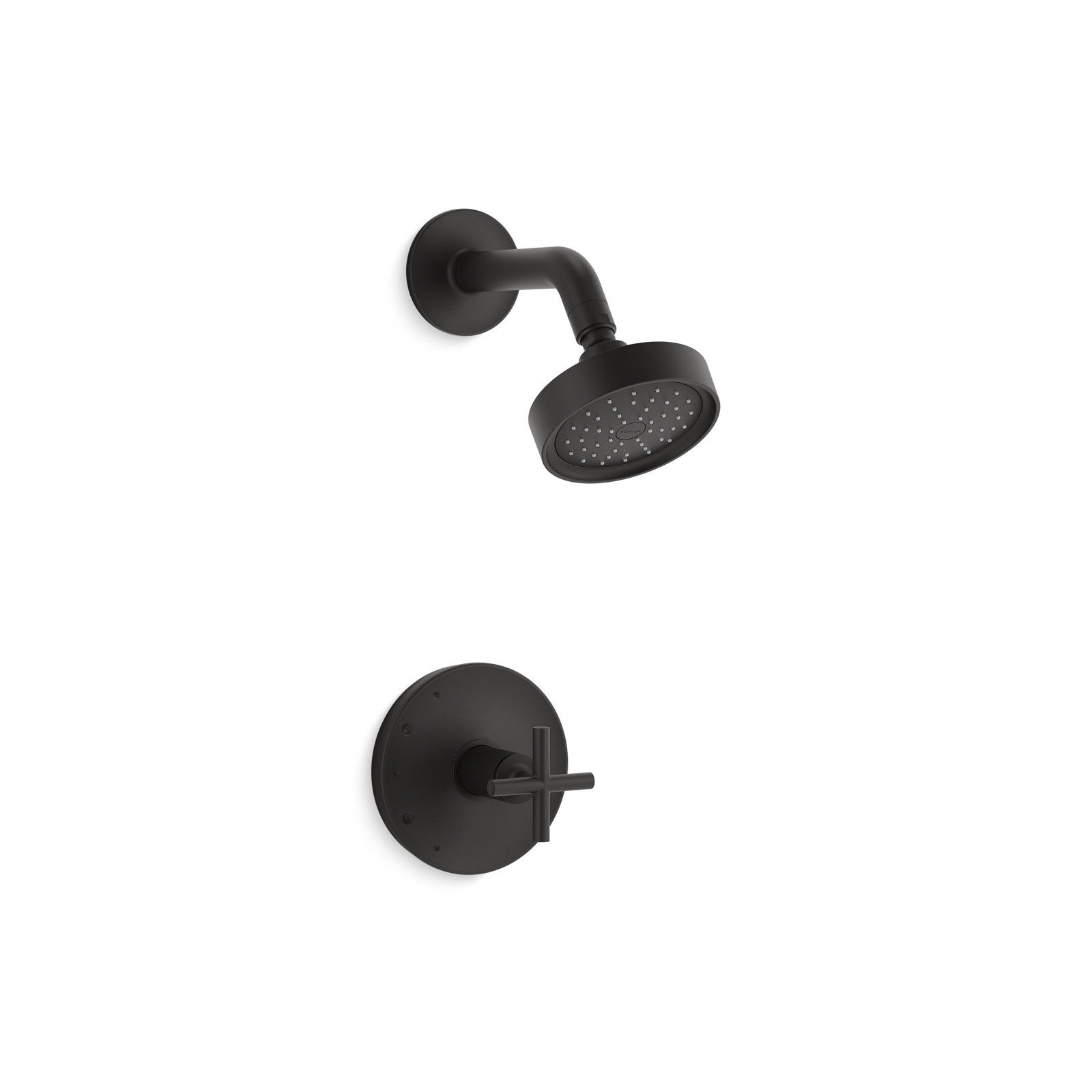 Purist Shower Trim, Cross Handle, Matte Black