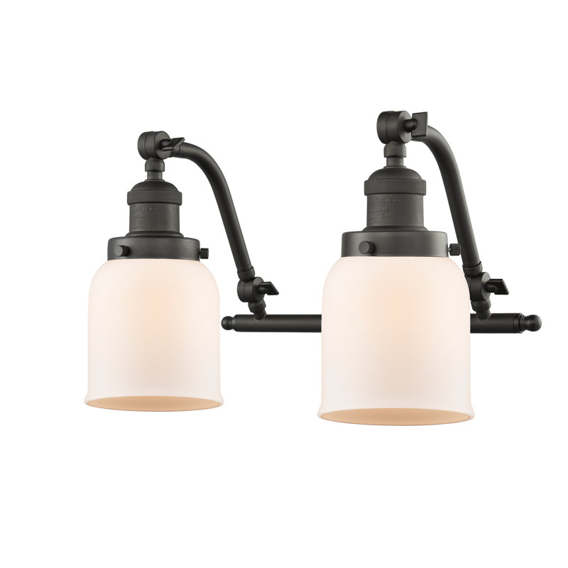 Éclairage pour salle de bain 2 lumières Bonomo Bell, Bronze huilé, Plaqué couleur fumée, Ampoule non incluse