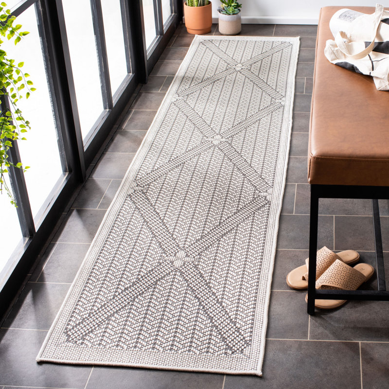 Tapis d'intérieur / extérieur à motif géométrique Kircher Performance, Tapis de couloir 2 pi x 6 pi
