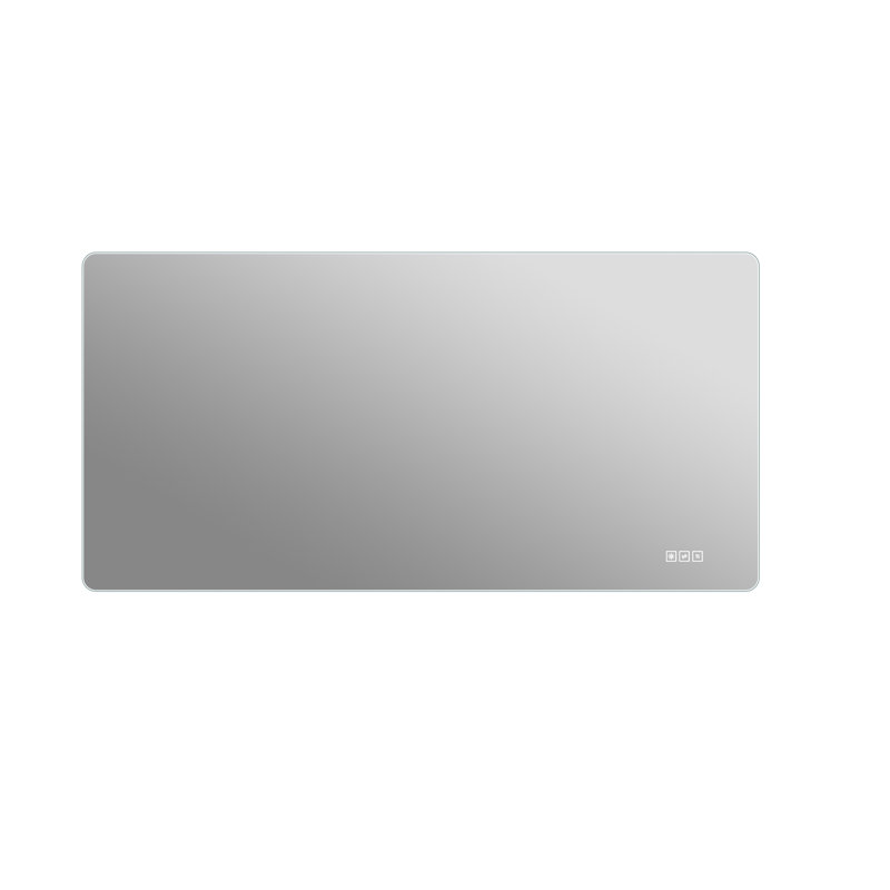 Miroir de salle de bain rétroéclairé par DEL de 122 x 61 cm (48 x 24 pouces), miroir de courtoisie rectangulaire arrondi à intensité variable avec fonction antibuée et mémoire.