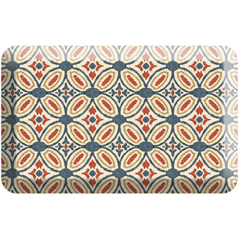 Tapis anti-fatigue Designer Comfort, 20 po x 32 po, Mélange bleu / orange