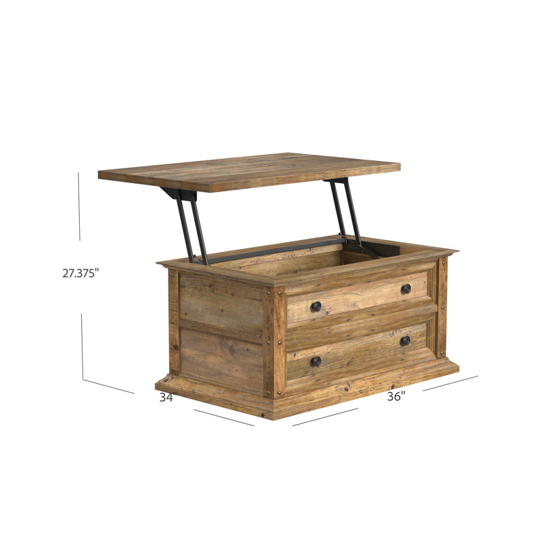 Eralynn Reclaimed Wood Lift-Top Cocktail Table