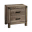 Table de chevet brune - Mobilier de chambre à coucher à 2 tiroirs en bois massif avec tiroirs rustiques