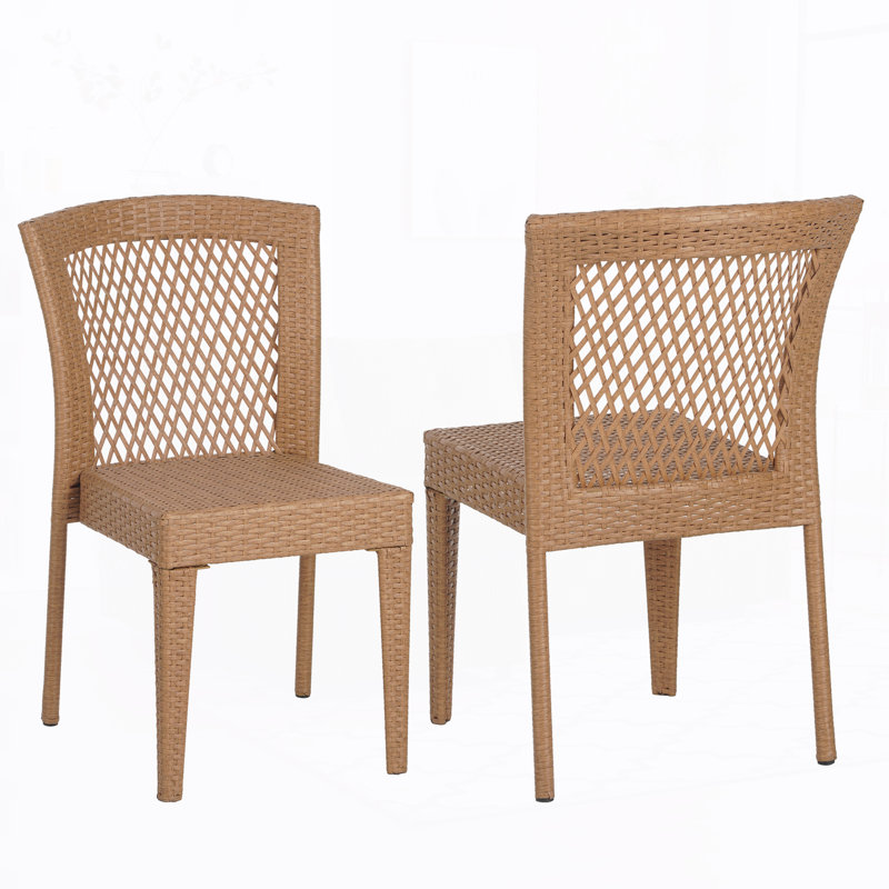 Chaise d'appoint de patio (ensemble de 2), Marron clair