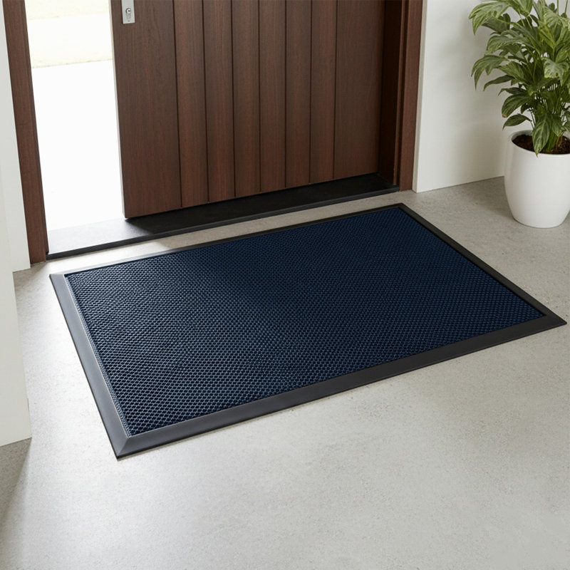 Front Door Mat 31"x47" for Outside Entrance, Heavy Duty Rubber Backing Non-Slip Muddy Mat, All-Weather Dirt & Mud Trapper