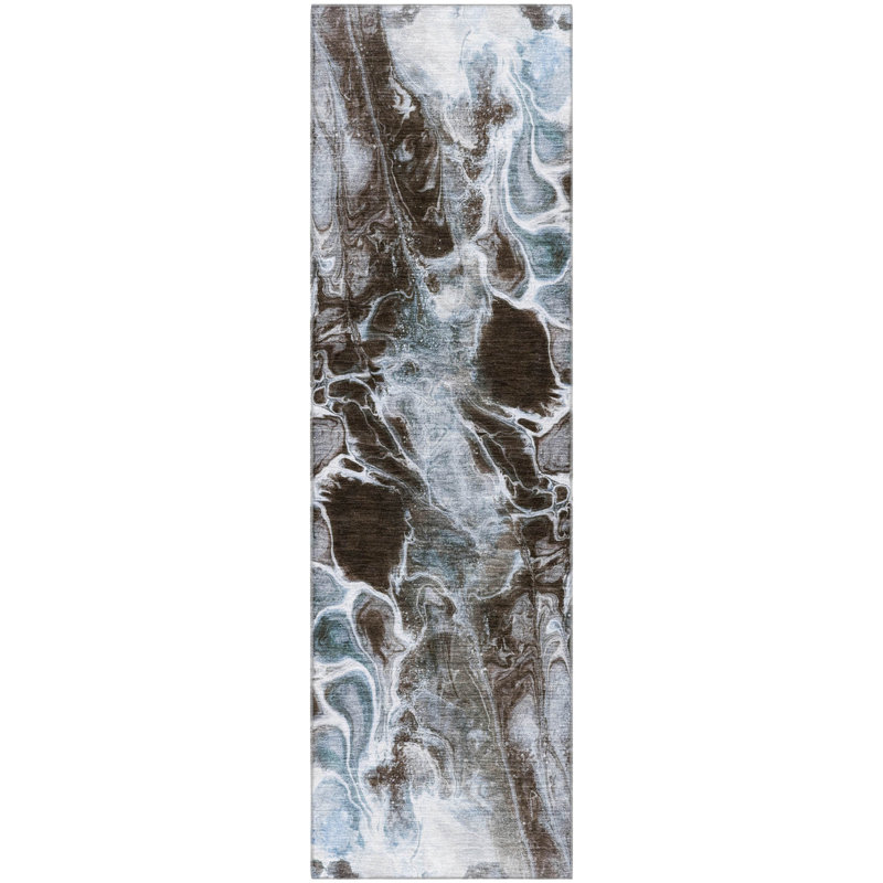Premium Machine Washable Ralston AMF1936 Abstract Rug, Runner 2'3" x 7'6"