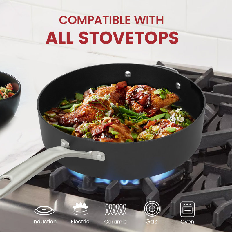 Essential 10-Piece Nonstick Stainless Steel Cookware Set