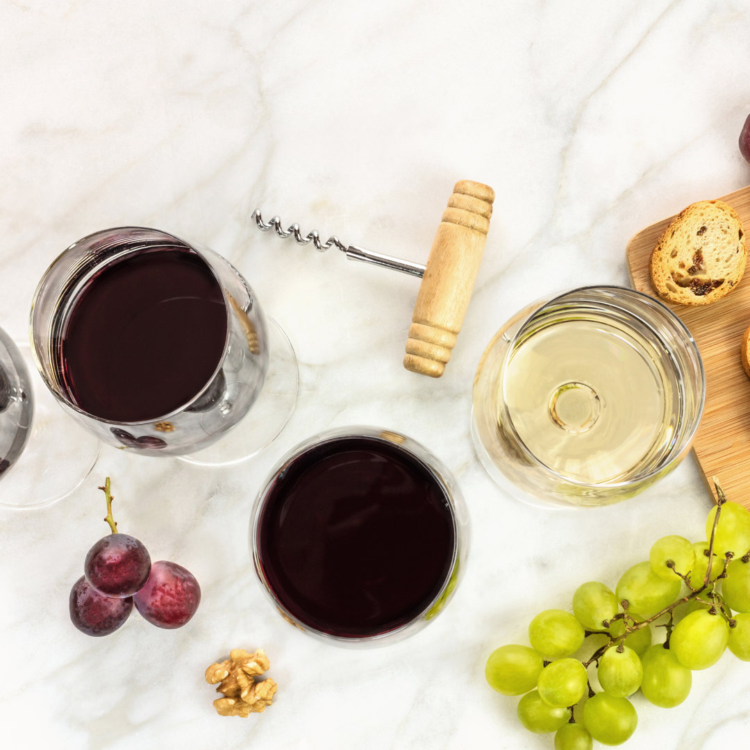 Gläser mit Weinen von Plateresca - Leinwandfoto